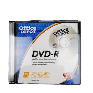 Office Depot DVD-R 4.7GB 120 Min 16x Blank Media Discs Jewel Cases Lot of 13